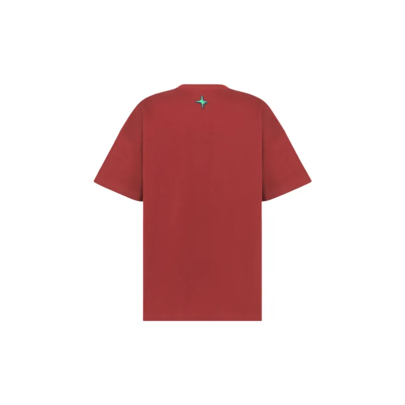 DIOR T Shirts Men Burgundy-1