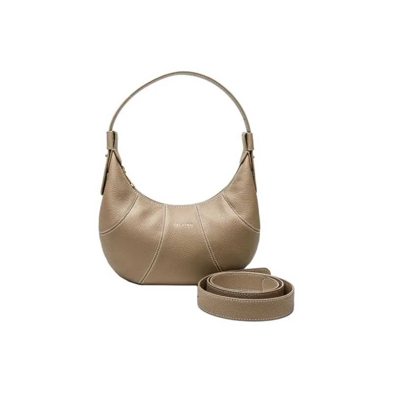 GELANNI Cow Leather Shoulder Bag Women's Black/Gray-10