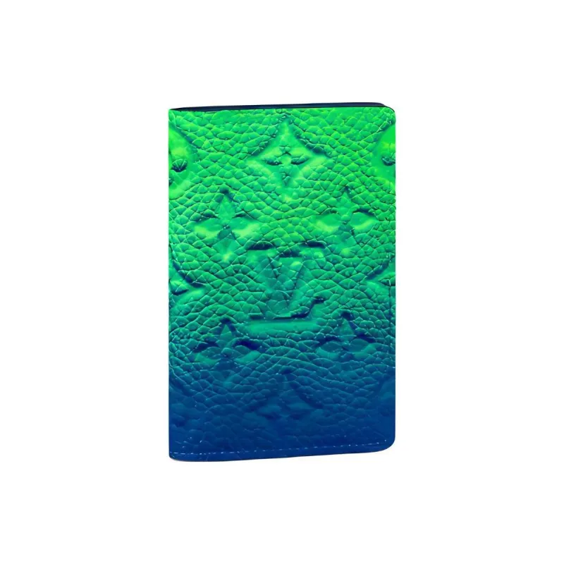 LOUIS VUITTON Pocket Organizer Taurillon Illusion Blue/Green-0