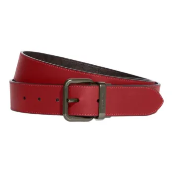 COACH Calfskin Leather Belts Unisex Red Width: 3.8CM