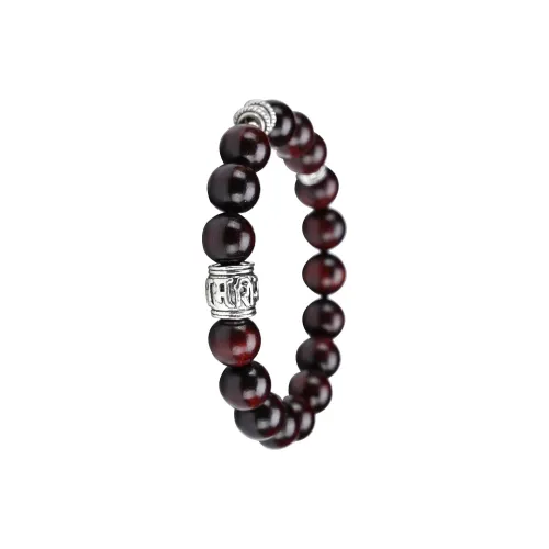 GUMUJIANG Fragrance Agarwood Beaded Bracelet With Two Circles Womens