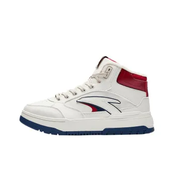 Anta 982 Warm And Wear Resistant High Top Skateboard Shoes Women's White Blue Red