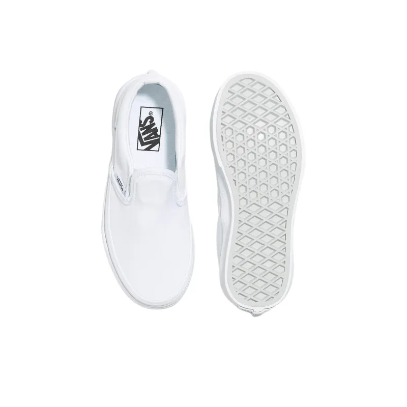 Vans Slip on Anti Slip Wear Resistant Low Top Kids' Skateboarding Shoes White Kids'-3