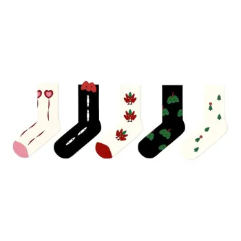Duanmei Mid Calf Socks Women's 5 Pack Mountain Fire Pepper Man