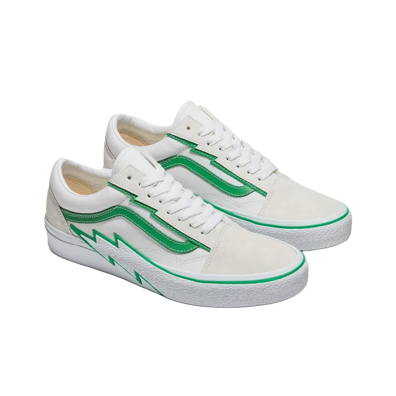 Old Skool Vans 'Bolt White Green'-1