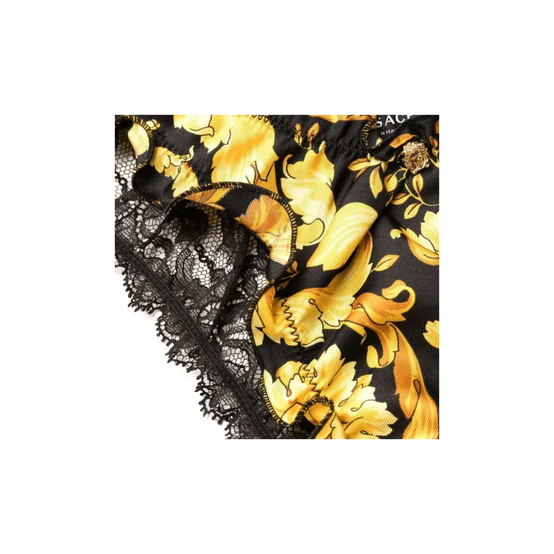 VERSACE Lace panel Silk Thong-2