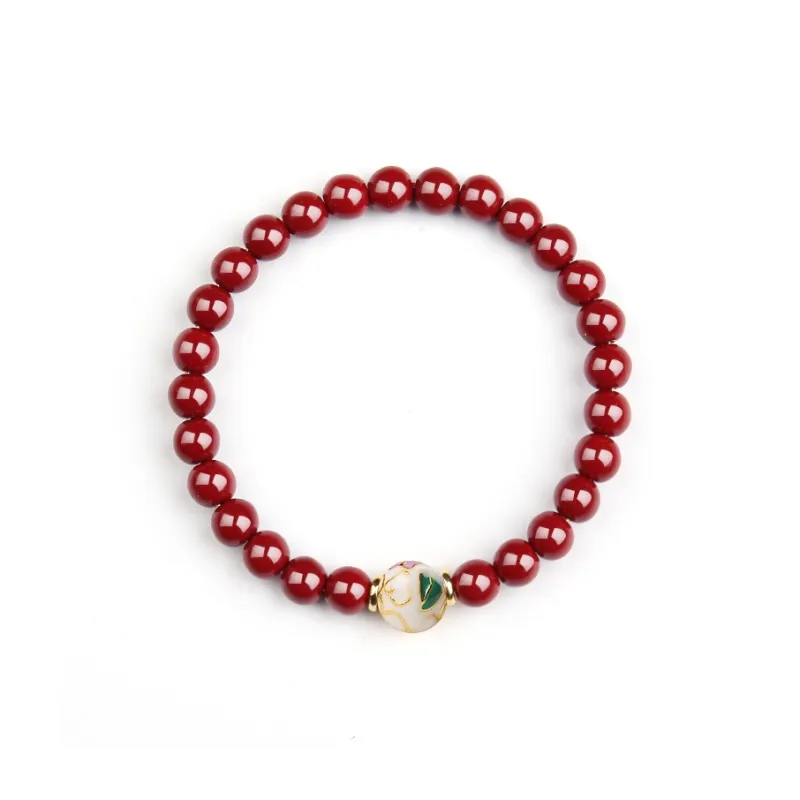 Moon Jewelry Reconstructed Cinnabar Bracelets Unisex-0