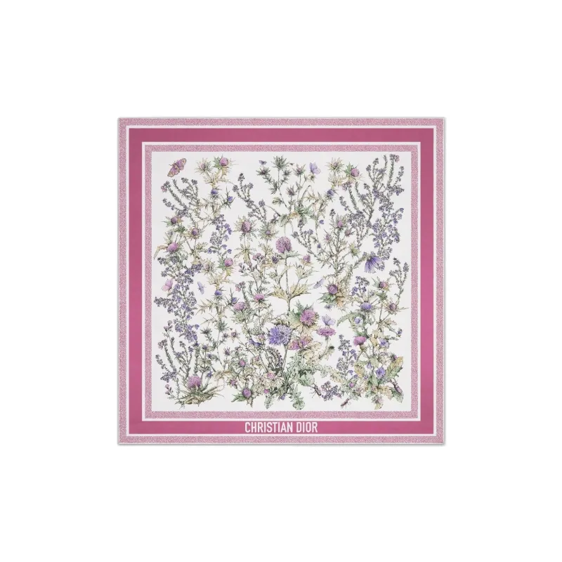 DIOR Silk Scarves Women's White/Purple-0