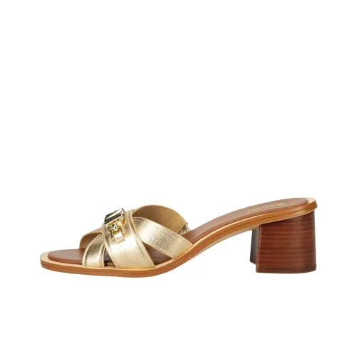 MICHAEL KORS Tiffany Slide Slippers 6cm Women's Gold