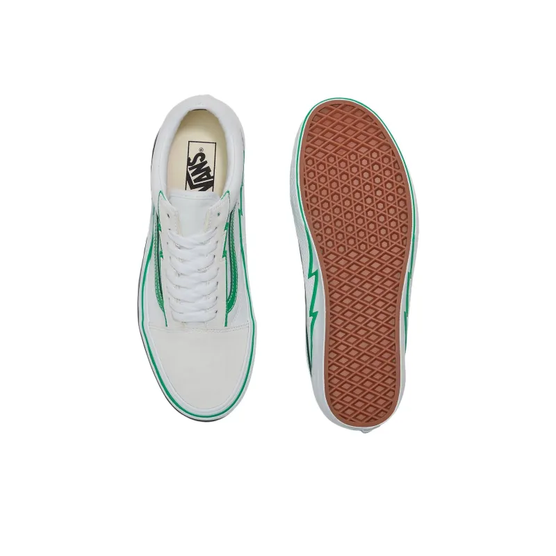 Old Skool Vans 'Bolt White Green'-2