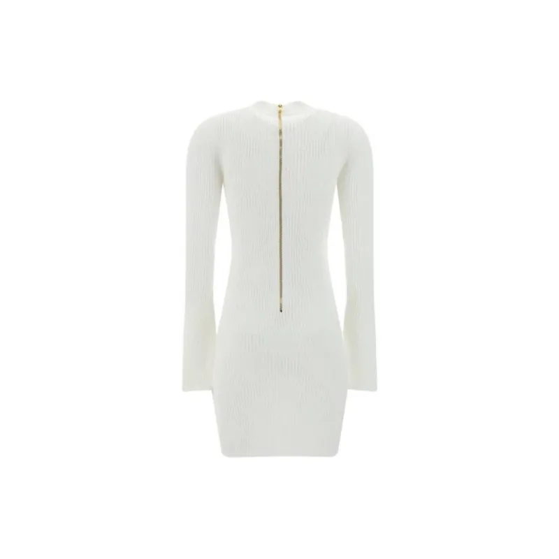 BALMAIN V-Neck Knit Mini Dress-1