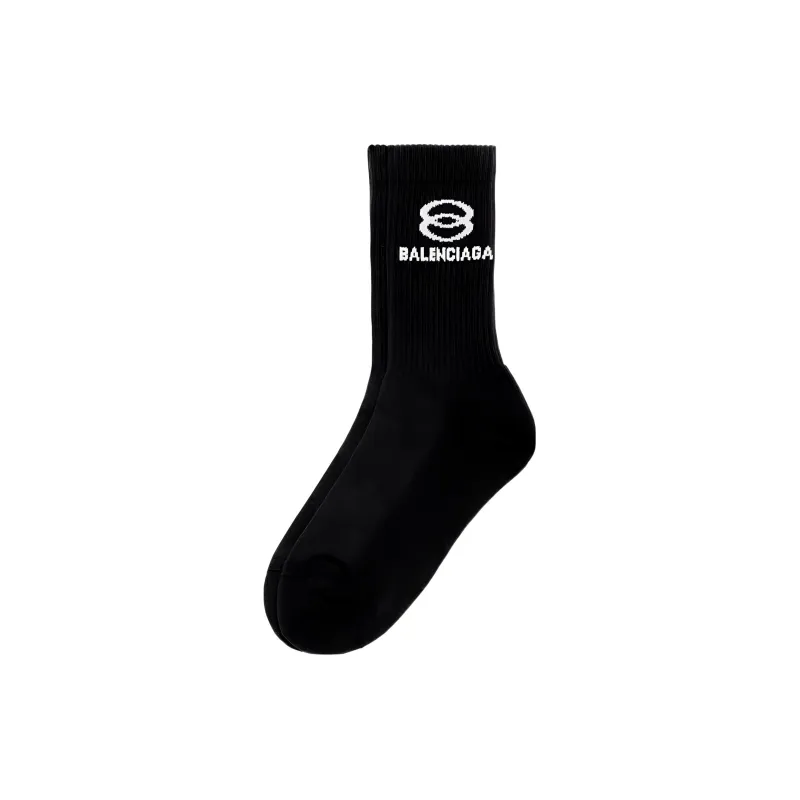 Balenciaga Unity Tennis Socks 'Black/White'-0