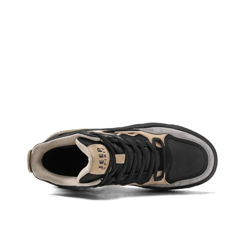 JEEP SPIRIT Skateboard Shoes Men High Top Natural Deer-3