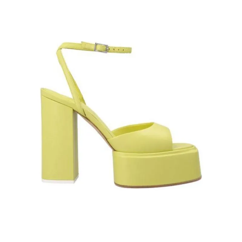 3JUIN Beth Strap Sandals 12cm Women's Yellow-1