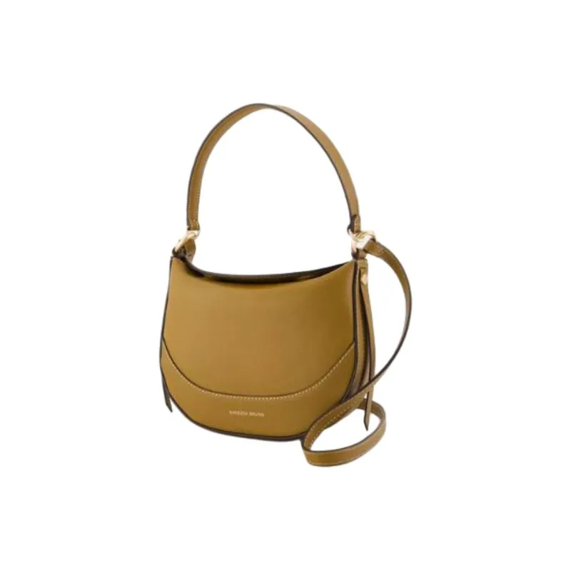 Vanessa Bruno Cow Leather Shoulder Bag, Crossbody Bag, Handbag Women's Ginger Yellow-1