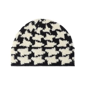 CARDANRO Faux Rabbit Fur Beanies Unisex Black