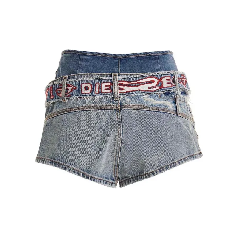 DIESEL DIESEL OVAL D Series Denim Shorts Women's Blue-1