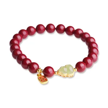 Yeon yun Jewelry Cinnabar Jade Bracelets Unisex