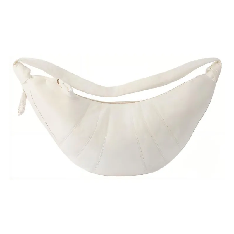 Lemaire Croissant Series Lambskin Croissant Bag Goat Horn Bag Crossbody Bag Shoulder Bag Large Size Women's White-3