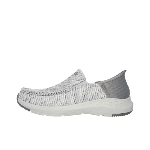 Skechers Slip Ins Anti Slip Wear Resistant Low Top Casual Shoes Men's Light Gray