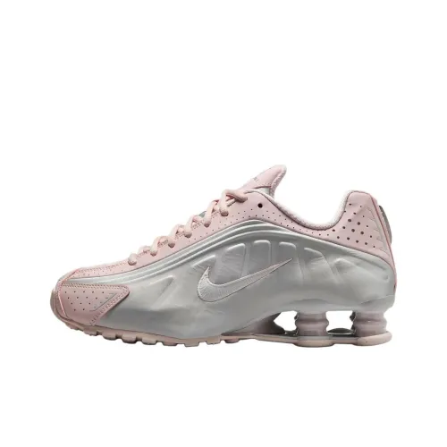 Nike Shox R4 Anti Slip Wear Resistant Low Top Running Shoes Women's Pink