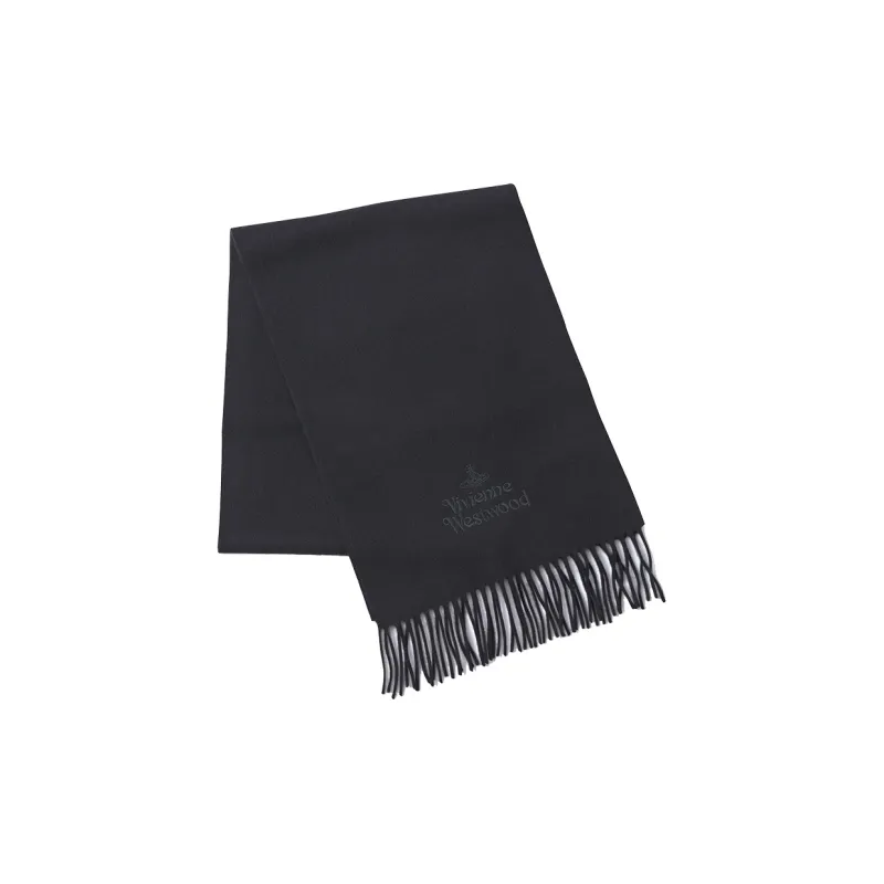 Vivienne Westwood Embroidered Knit Scarves Unisex Black-1