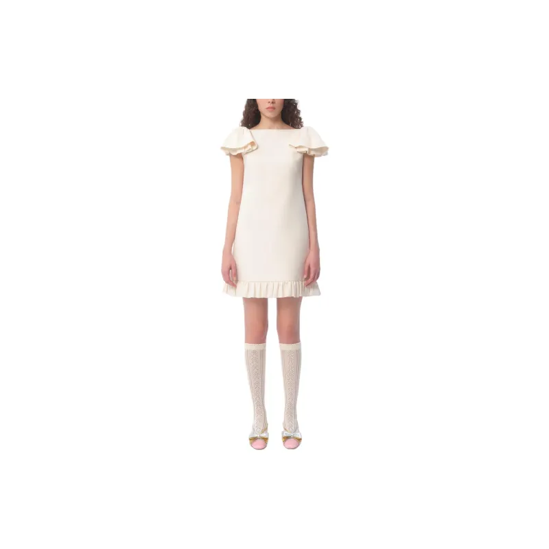 Valentino Crepe Couture Flared Hem Mini Dress-1