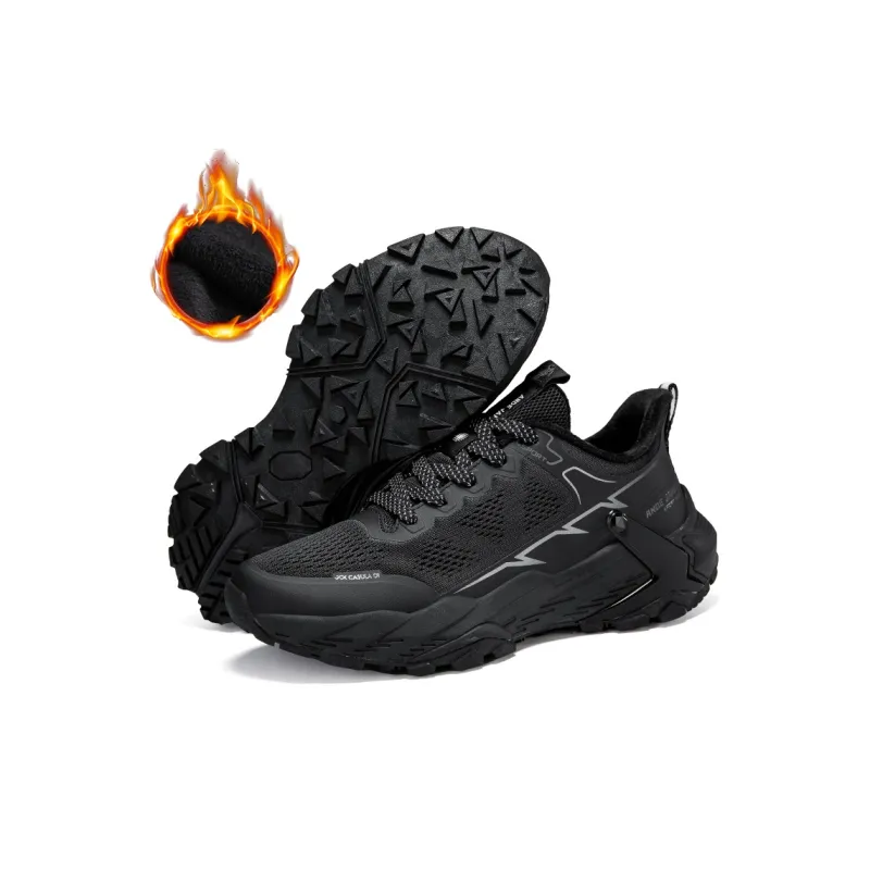 ANDEZHANMUSI Running Shoes Men Low Top Black/Gray-4