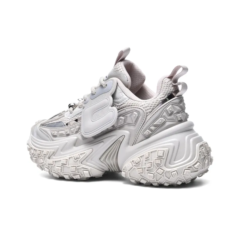 EstherShop Anti-Slip And Wear-Resistant Height Increasing Low-Top Chunky Sneakers Unisex Black-11