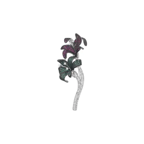 Marco Bizzarri Alloy 2024 Fall And Winter Versatile Coat With Pin Jewelry Floral Anti-Flash Chest Floral Women's