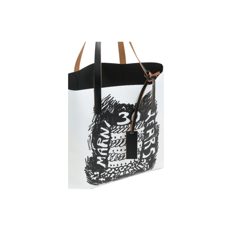 MARNI 30th Anniversary Print Two Toned Tribeca Tote Bag-4