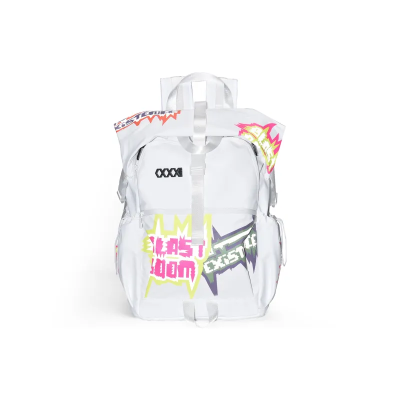 COEXISTENCE Polyester Water Repellent Stain Resistant Backpack Travel Bag Regular Unisex White-1