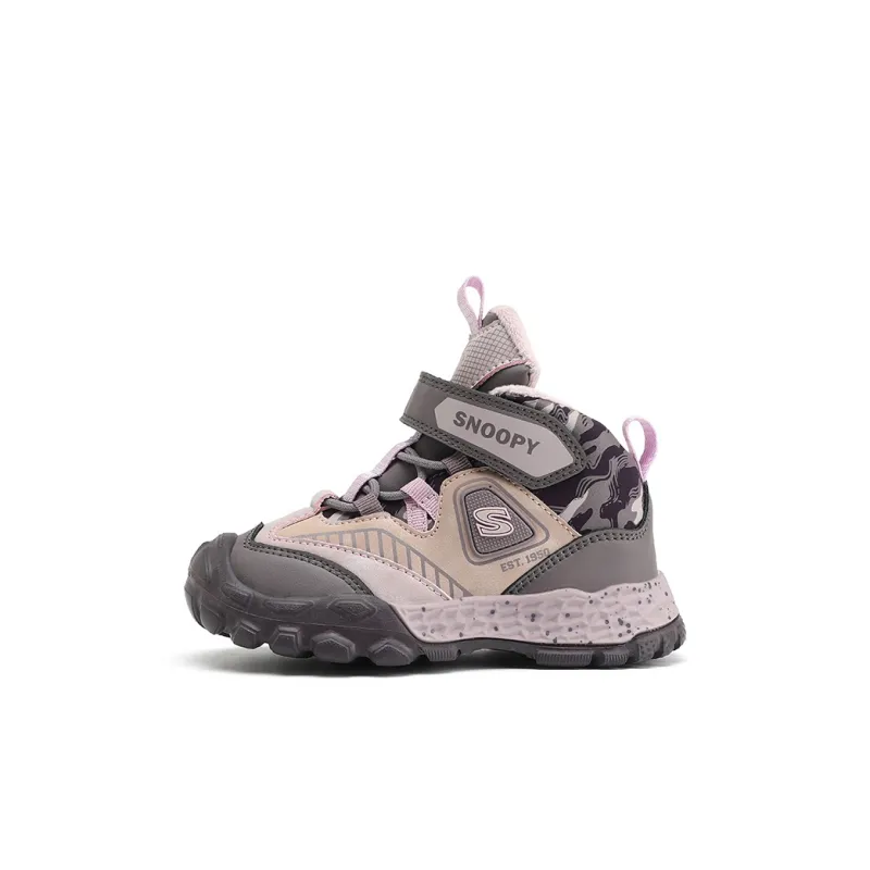 SNOOPY Slip-Resistant Anti-Kick Cushioning Warm Children's Basketball Shoes Flower Color/purple Kids'-0