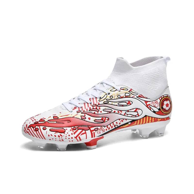 Black tailed deer Soccer Shoes Unisex High Top Aqua/White Blue/White Red-16