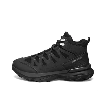 PEAK Cushioned Wear Resistant Slip Resistant High Top Hiking Shoes Men's All Black