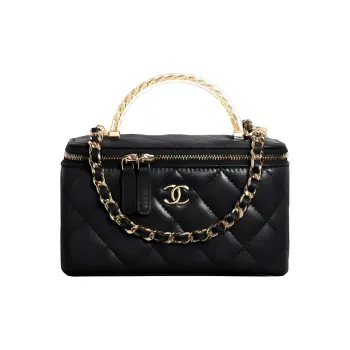 CHANEL Lambskin Box Bag, Shoulder Bag, Crossbody Bag, Handbag Women's Black
