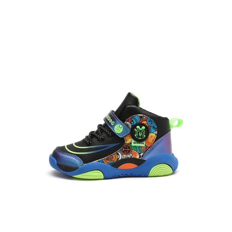 BOBDOG Slip Resistant Cushioning Wear Resistant Warm Mid Top Children's Basketball Shoes Kids'-19