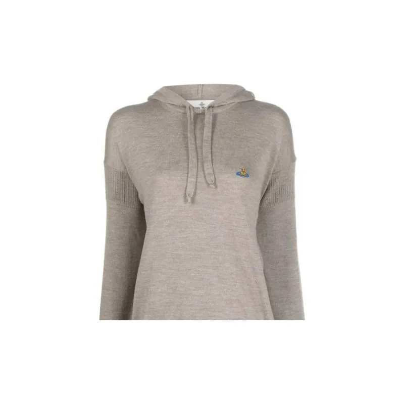 Vivienne Westwood Orb Embroidered Drawstring Knitted Hoodie-2