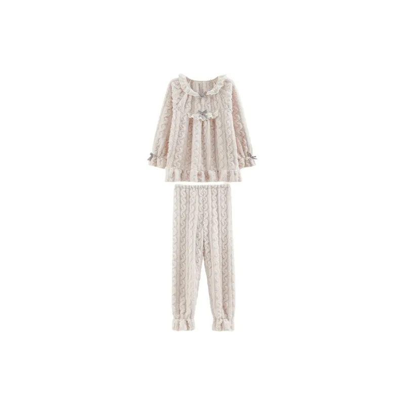 Ordifen Pajama Set Women's Cream Apricot-0