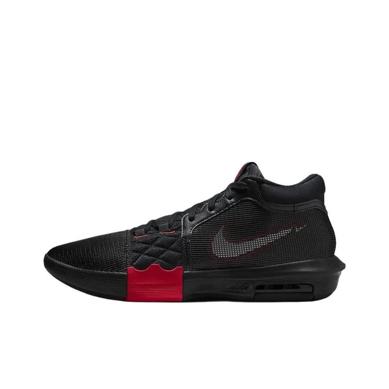 Nike Witness 8 Anti Slip Wear Resistant Mid Top Basketball Shoes Men's Black Red-0