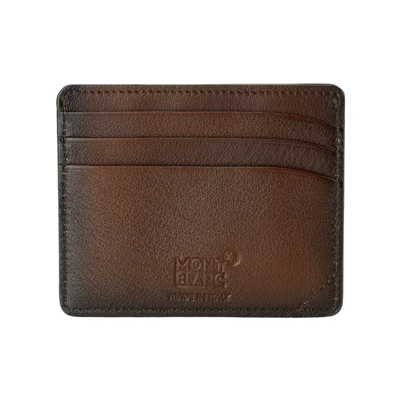 MONTBLANC Meisterstuck Leather Wallet Card Holder Card Holder Men's Brown-4