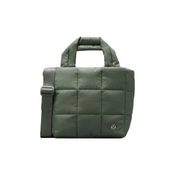 Lululemon Quilted Nylon Tote Bag Shopping Bag Handbag Shoulder Bag Crossbody Bag Regular Unisex Gray Eucalyptus
