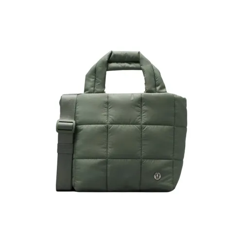 Lululemon Quilted Nylon Tote Bag Shopping Bag Handbag Shoulder Bag Crossbody Bag Regular Unisex Gray Eucalyptus