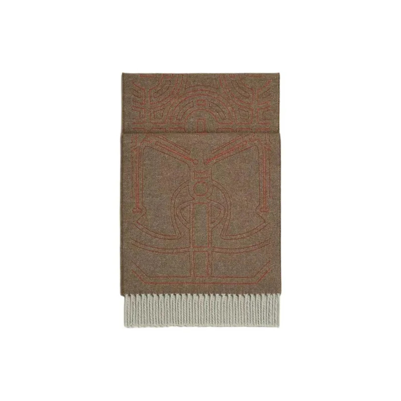 HERMES Cashmere Knit Scarves Women's Multicolor-0