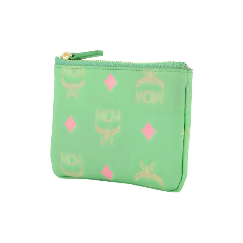 MCM Visetos Nappa Leather Trim Key Pouch Mini Women's Green-2