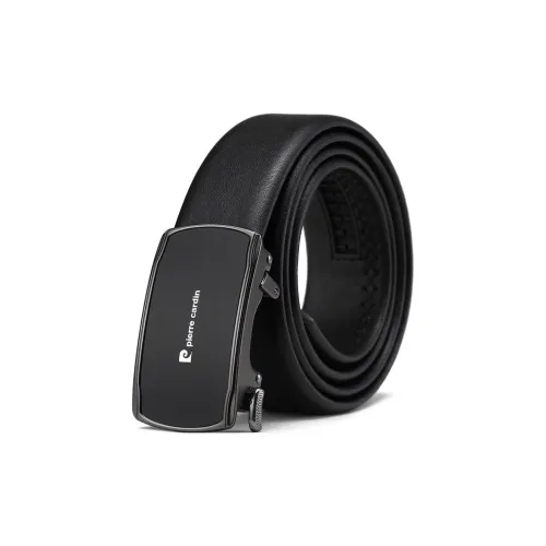 PIERRE CARDIN Top Grain Cow Leather Belt Gift For Husband's Birthday Style Men's Black 3.6cm