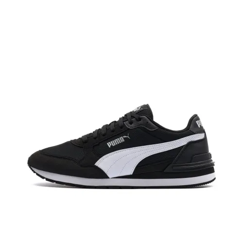 PUMA ST Runner V4 Cushioned Slip-Resistant Low-Top Casual Shoes Unisex Black White
