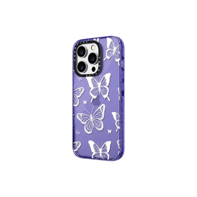 CASETIFY Made Of Polycarbonate White Butterfly Phone Cases IPhone16ProMax/16Pro/15ProMax/14ProMa Artistic-3
