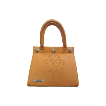 Chrome Hearts Leather Handbag Women's Brown