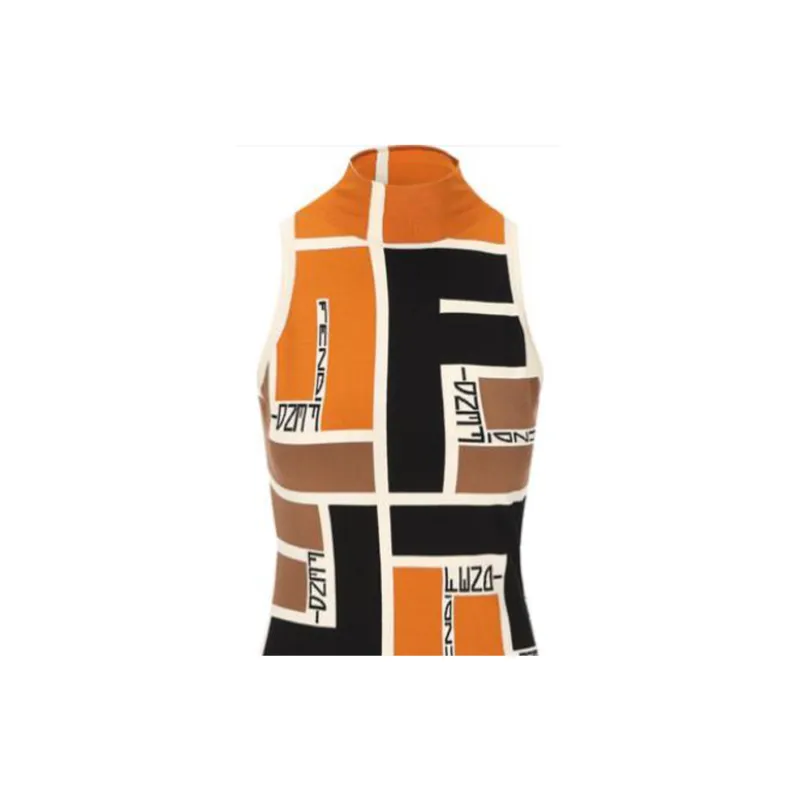 FENDI Colour block High neck Minidress-2